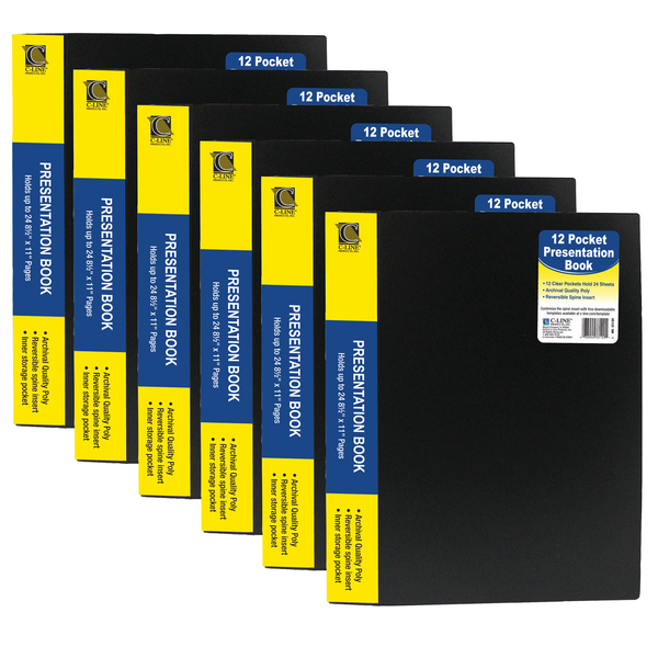 C-Line Products Bound Sheet Protector Presentation Book, 12-Pocket, PK6 33120
